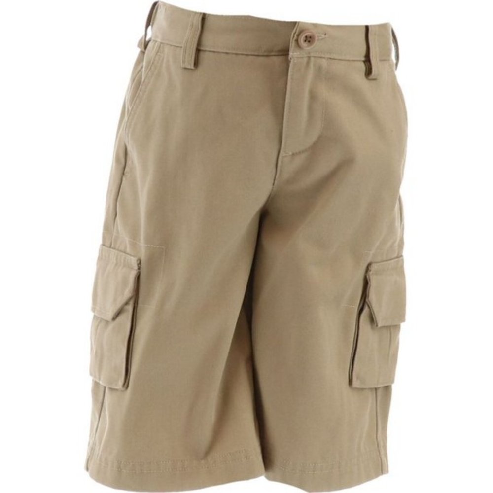 NWT LANDS' END UNIFORM LITTLE BOYS CARGO SHORTS KHAKI‎ SIZE 5